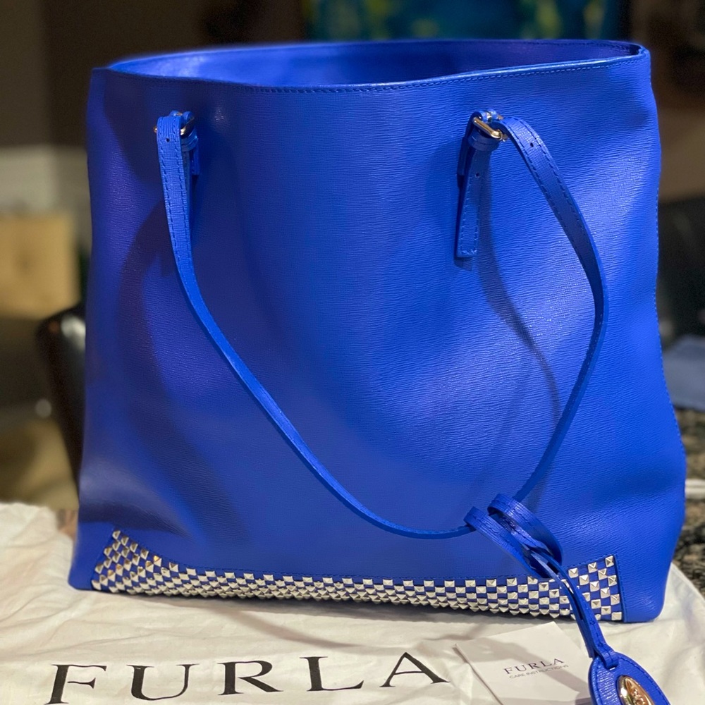 NWOT Blue Furla Tote Bag